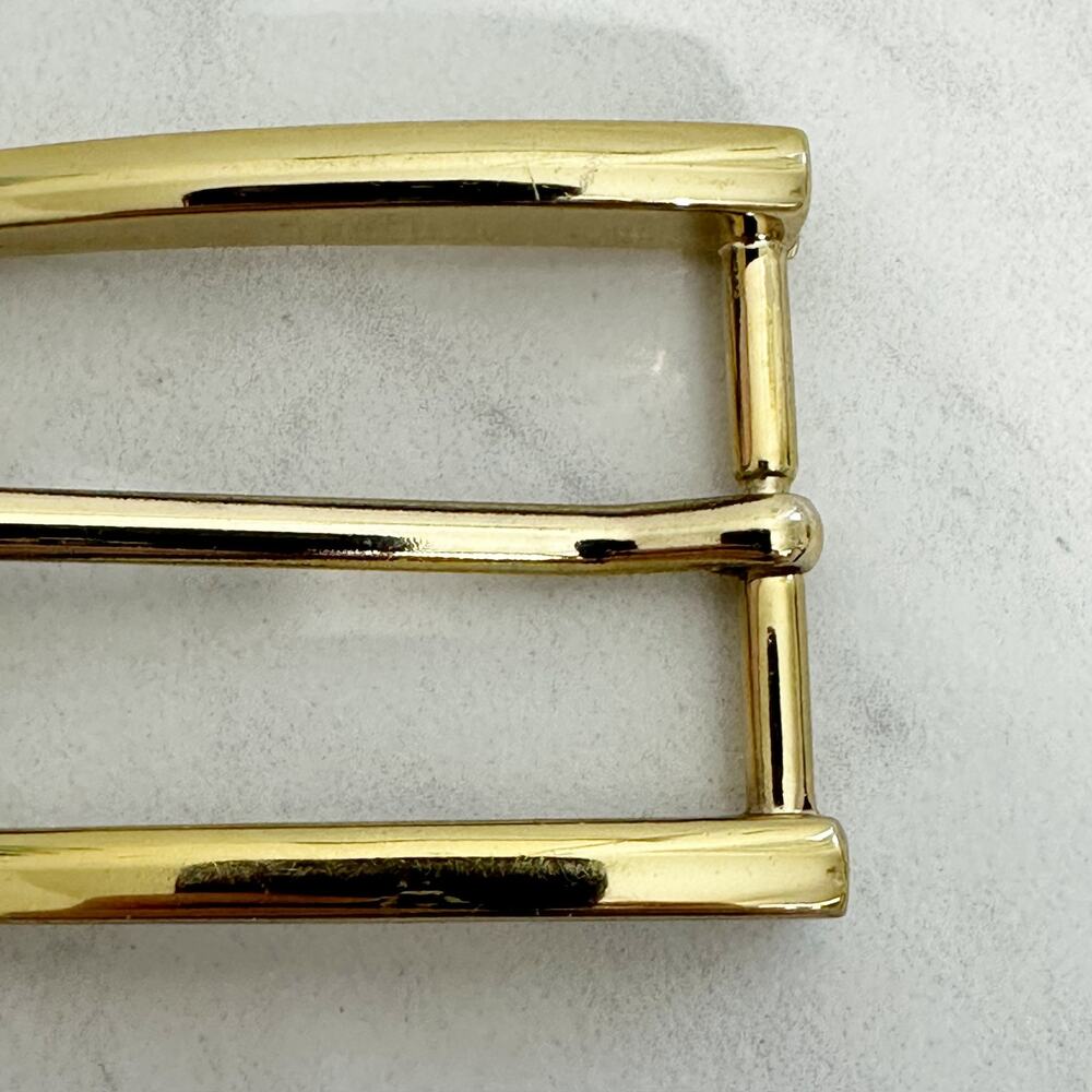 Gold Tone Rectangle Simple Basic Belt Buckle - Picture 3 of 9